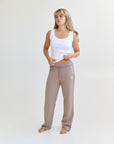 Straight Leg Sweatpants - mocca