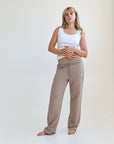 Straight Leg Sweatpants - mocca