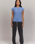 Icy Blue Wash Rib Tee