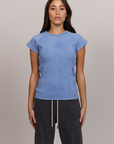 Icy Blue Wash Rib Tee