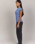 Icy Blue Wash Rib Tee