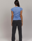 Icy Blue Wash Rib Tee