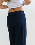 Straight Leg Sweatpants -  navy