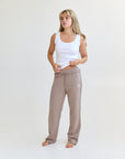 Straight Leg Sweatpants -  mocca