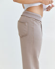 Straight Leg Sweatpants -  mocca