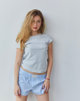 Classic melange rib tee